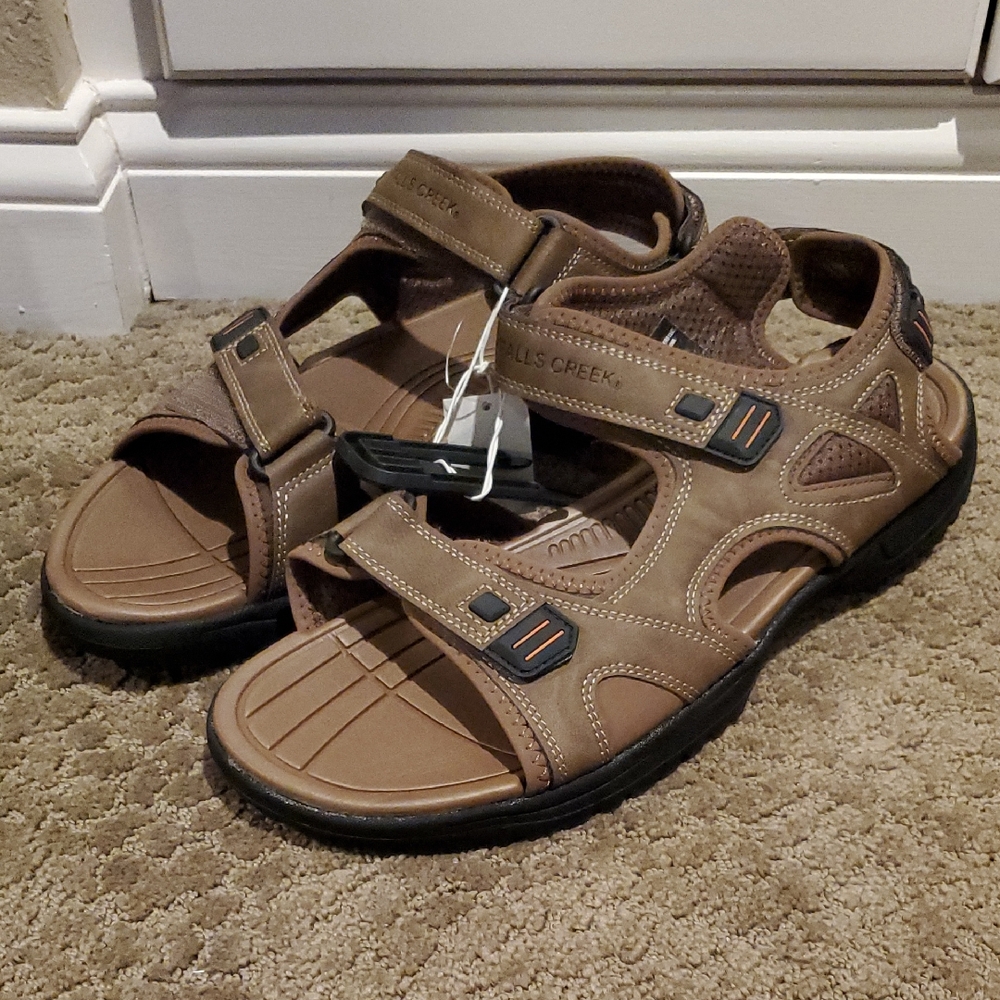 Mens Falls Creek BECK Brown Activewear Sandals Size 13 NWT Hiking Fishing Water